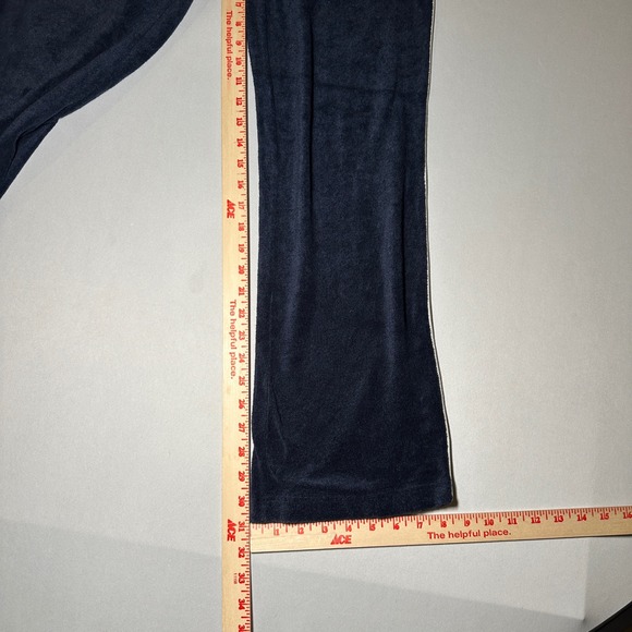 Vintage Y2K Ralph Lauren Golf Velour Track Pants XS Navy Blue‎ Stripe - Picture 9 of 14